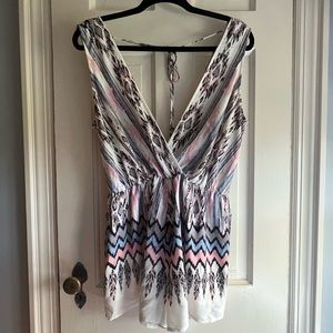 Elastic waist romper